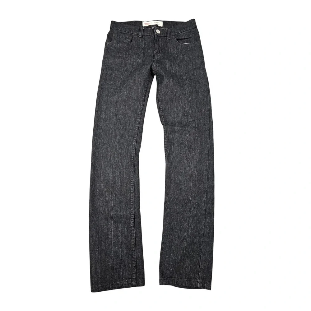 Levi's 511 Slim Fit Jeans Boys Size 14 Regular 27x27 Black Slub Denim